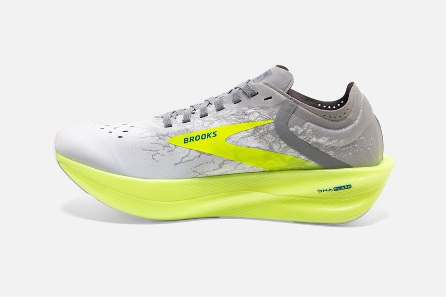 Brooks Hyperion Elite 2 Spikes Shoes Mens White/Grey/Green 132504-JVD